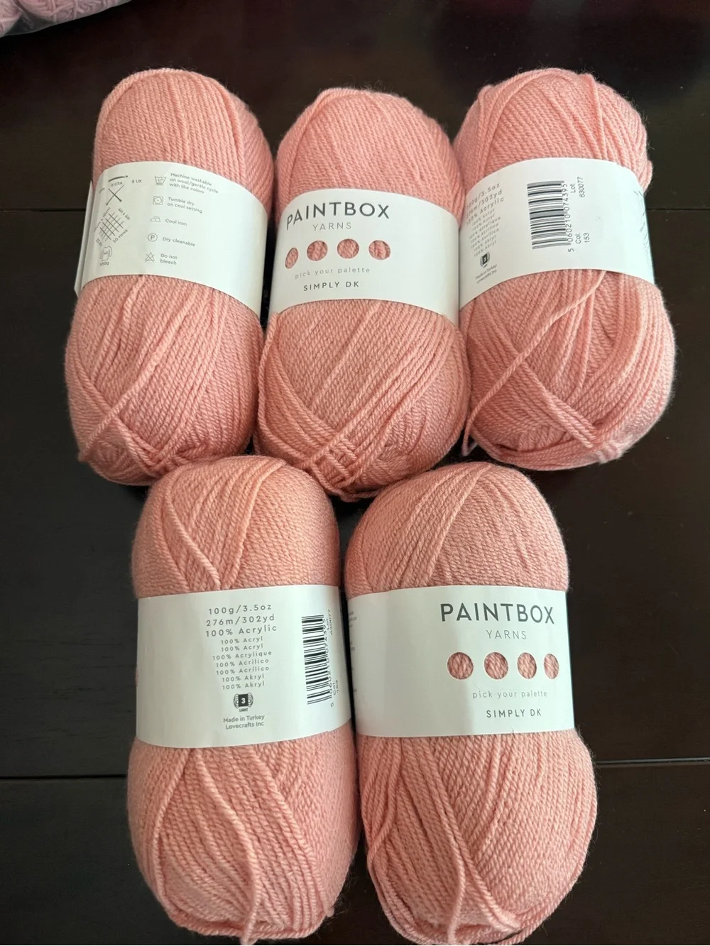 Paintbox Blush Pink Yarn - 5 Skeins